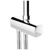 Mereo sprchový set s tyčí hranatý černá hlavová sprcha a třípolohová ruční sprcha mosaz chrom CB95001SB2