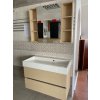 Sapho sestava koupelnového nábytku skříňka s umyvadlem 90 x 61 x 46 cm a zrcadlem 2x police hnědá