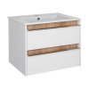 A-Interiéry Flume 80 koupelnová skříňka s keramickým umyvadlem bílá/dub