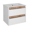 A-Interiéry Flume 60 koupelnová skříňka s keramickým umyvadlem bílá/dub