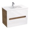 A-Interiéry Lutecia W 80-2Z koupelnová skříňka s keramickým umyvadlem bílá/dub