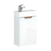 A-Interiéry Spree 40 P/L koupelnová skříňka s keramickým umyvadlem bílá/dub