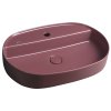 Isvea Infinity Oval keramické umyvadlo 60 x 40 cm na desku červená 10NF65060-2R