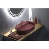 Isvea Infinity Oval keramické umyvadlo 60 x 40 cm na desku červená 10NF65060-2R