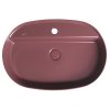 Isvea Infinity Oval keramické umyvadlo 60 x 40 cm na desku červená 10NF65060-2R