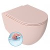 Isvea Infinity závěsná WC mísa 36,5 x 53 cm Rimless růžová 10NF02001-2S