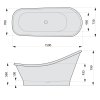 Polysan LUTON volně stojící vana 159 x 73 x 79, 9 cm bílá 93867
