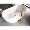 Besco Navia volně stojící vana 150 x 80 cm černý sifon akrylát bílá VANNAVIA150B
