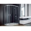 Besco Modern asymetrický sprchový kout 100 x 185 x 80 cm levý aluchrom sklo frost BCASYMO1080CFVL