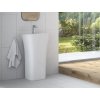 Besco Assos S-line volně stojící umyvadlo 85 x 41 x 52 cm litý mramor černá a bílá KEASSLIVSBW