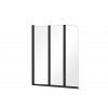 Besco Prime 3 vanová zástěna 120 x 140 cm černý rám sklo čiré BCPRIM12BC