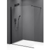Polysan Modular Shower Black jednodílná zástěna pevná k instalaci na zeď 1200 mm černá sklo čiré MS1-120B