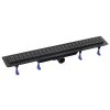 Polysan sprchový kanálek s nerezovým roštem 71 x 12,2 x 6,5 cm černá 73721B