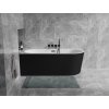 Besco Avita A-line asymetrická vana volně stojící 150 x 75 cm levá sifon chrom barva černá VANAVITAL15LBW