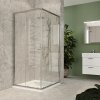 Mereo Kora Lite sprchový set čtvercový kout 90 x 90 x 185 cm vanička litý mramor vč. sifonu aluchrom sklo čiré CK34123ZM