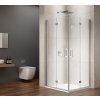 Gelco LORO čtvercový sprchový kout 70 x 70 x 200 cm rohový vstup zalamovací chrom čiré sklo GN4770-01
