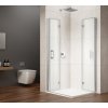 Gelco LORO čtvercový sprchový kout 70 x 70 x 200 cm rohový vstup zalamovací chrom čiré sklo GN4770-01