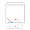 Roth Cariba Line sprchové dveře do niky 90 x 202 cm otervírací brillant transparent CI PIF 090200 VPE