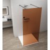 Polysan ESCA BLACK MATT sprchová zástěna 150 x 210 cm jednodílná k instalaci do prostoru černá sklo marron hnědé ES1515-06