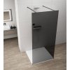 Polysan ESCA BLACK MATT sprchová zástěna 150 x 210 cm jednodílná k instalaci do prostoru černá sklo kouřové ES1215-06