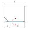 Roth Cariba Line sprchové dveře do niky 90 x 202 cm otevírací s univerzální boční stěnou 43 cm brillant transparent CI FXO/430_CI PIG/900