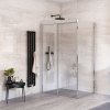 Roth Melina Line obdélníkový sprchový kout 100 x 80 x 205 cm posuvné levá s pevnou stěnou brillant transparent MI D2L/1000+MI FX2/800