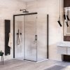 Roth Melina Line obdélníkový sprchový kout 180 x 100 x 205 cm posuvné levá s pevnou stěnou černý elox transparent MI D2L/1800+MI FX2/1000_cer