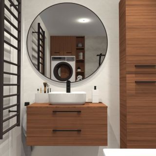 Návrh a vizualizace maličké koupelny v paneláku. Dlažba a obklady jsou v imitaci kamene z naší oblíbené série Rock. K tomu...