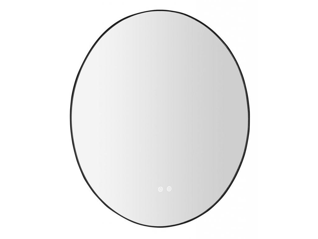 SHARON kulaté LED podsvícené zrcadlo, ø 80cm, senzor, fólie anti-fog, 3000-6500°K, černá mat