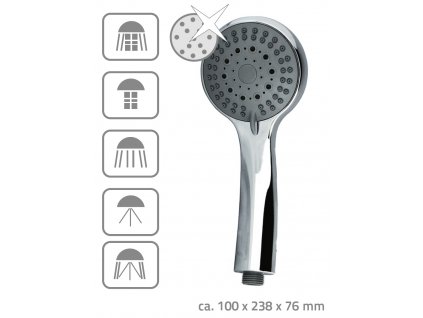 Ruční sprcha CARACAS, 5 polohová - chrom