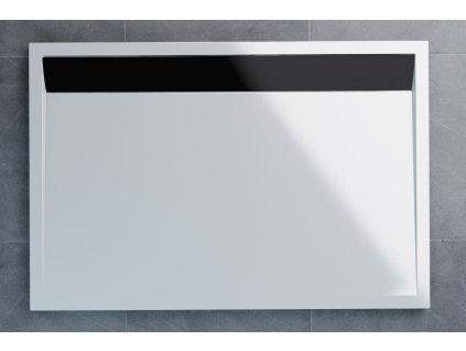 SanSwiss WIA 80 090 06 04 Sprchová vanička obdélníková 80×90 cm bílá, kryt černý matný