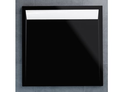 SanSwiss WIQ 080 04 154 Sprchová vanička čtvercová 80×80 cm černá, kryt bílý