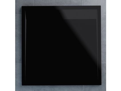 SanSwiss WIQ 080 06 154 Sprchová vanička čtvercová 80×80 cm černá, kryt černý