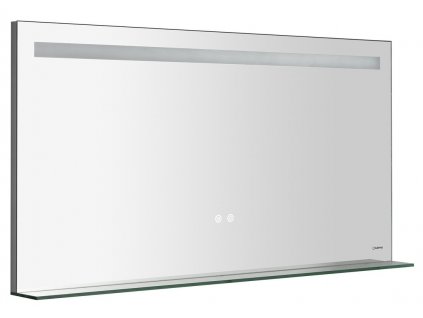 BRETO zrcadlo s LED osvětlením a poličkou, 120x60cm, senzor, fólie anti-fog, 3000-6500°K