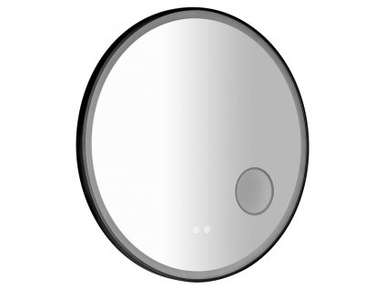 TARAN kulaté zrcadlo s LED osvětlením, ø 80cm, kosm.zrcátko, senzor, fólie anti-fog, 3000-6500°K, černá mat