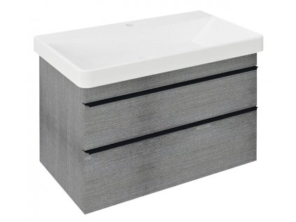 SITIA umyvadlová skříňka 75,6x50x44,2cm, 2xzásuvka, dub stříbrný