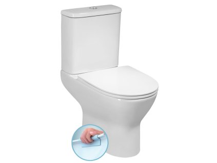 DARIO RIMLESS WC kombi mísa s nádržkou, spodní/zadní odpad, bílá