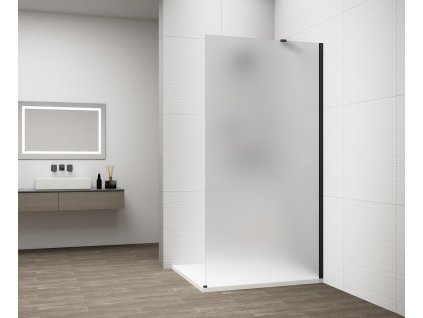 ESCA BLACK MATT jednodílná sprchová zástěna k instalaci ke stěně, matné sklo, 1000 mm
