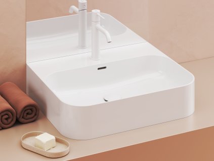 Ravak Umyvadlo Ceramic Slim Wall R 55, s otvorem pro baterii, s přepadem, bílá