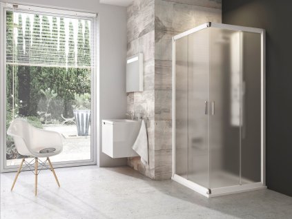 Ravak Sprchový kout BLRV2 90x90, bílá+grape