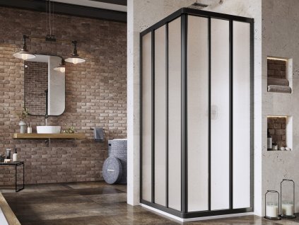 Ravak Sprchový kout ASRV3 75 198, černá+grape