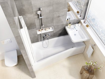 Ravak Umyvadlo BeHappy II 66,5 P, s otvorem pro baterii, s přepadem