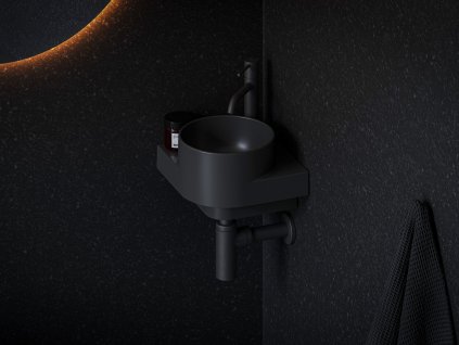 Ravak Umývátko Yard 28 C, s otvorem pro baterii, bez přepadu, antracit