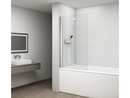 ROTA vanová zástěna skládací 900mm, čiré sklo