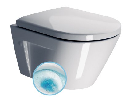 NORM závěsná WC mísa, GeniusFlush, 36x50cm, bílá ExtraGlaze