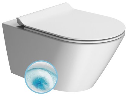KUBE X závěsná WC mísa, GeniusFlush, 36x55cm, bílá dual-mat