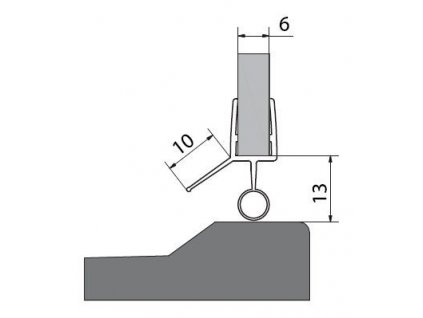 Těsnění na dveře (okapnička) na 6mm sklo, 1000mm