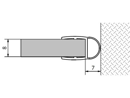 Těsnění mezi sklo a stěnu, sklo 8mm, 2000mm