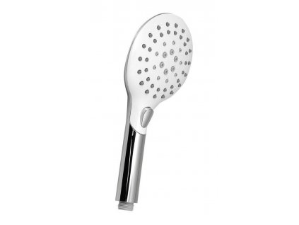 Ruční masážní sprcha s tlačítkem, 6 režimů sprchování, průměr 120mm, ABS/chrom/bílá