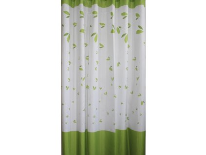 Sprchový závěs 180x180cm, polyester, zelené listy